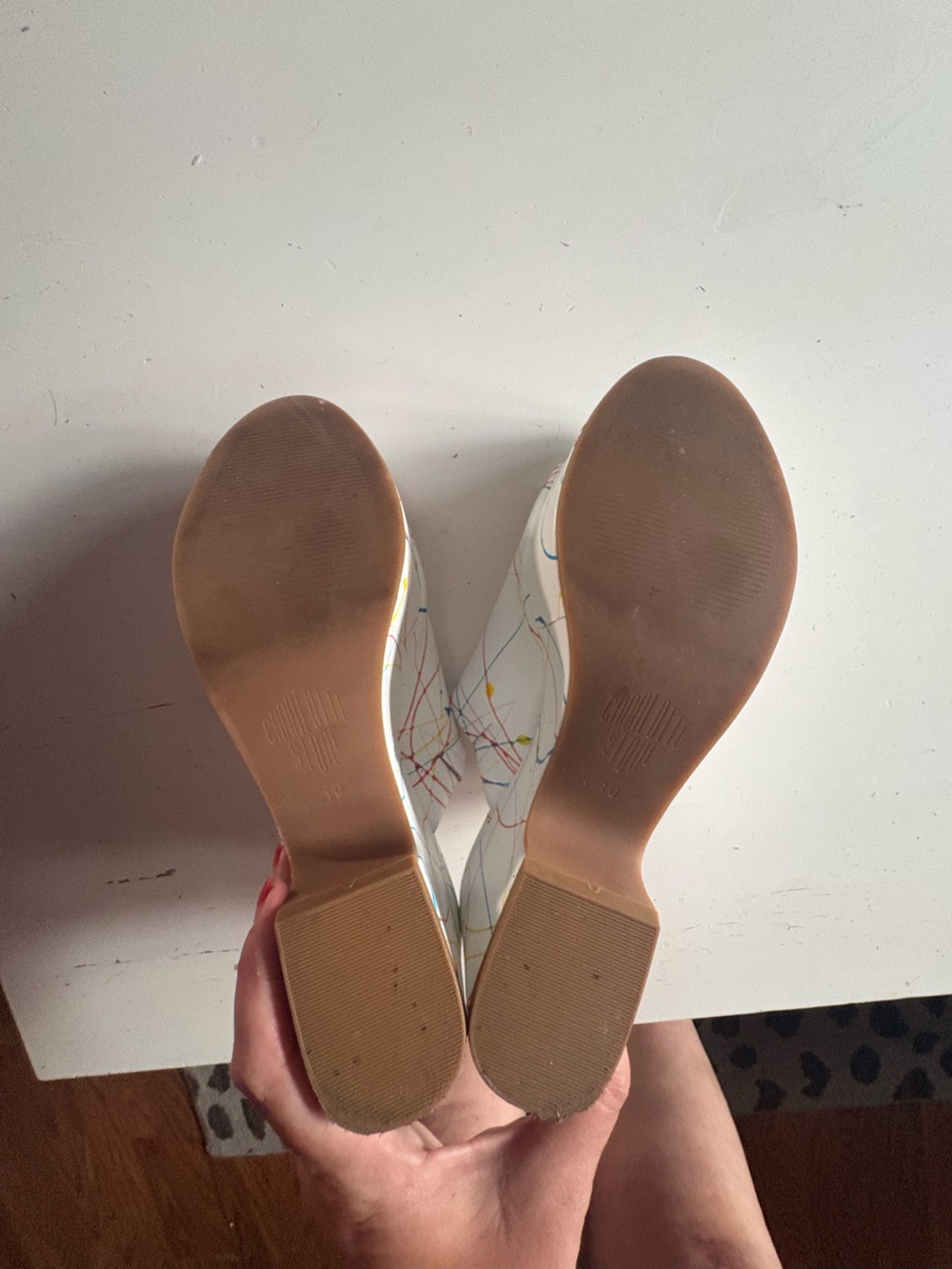 Charlotte Stone splatter platform sandals. size 10, worn once - Picture 4 of 4